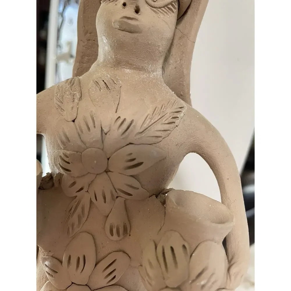 Theodora Blanco Style Oaxaca Clay Figurine Of Frida.